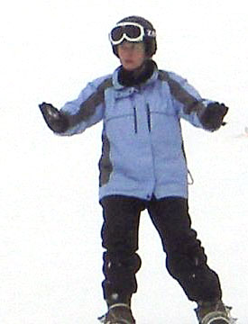 Boomer snowboarding