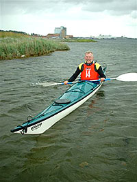 Stig Neksoe in his sea kayak