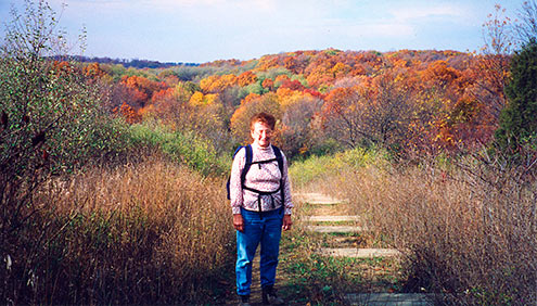 Verna Soule standing in Fall colors